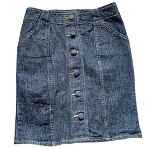 Proenza Schoeler for Target Button-Front Denim Skirt Sz 1